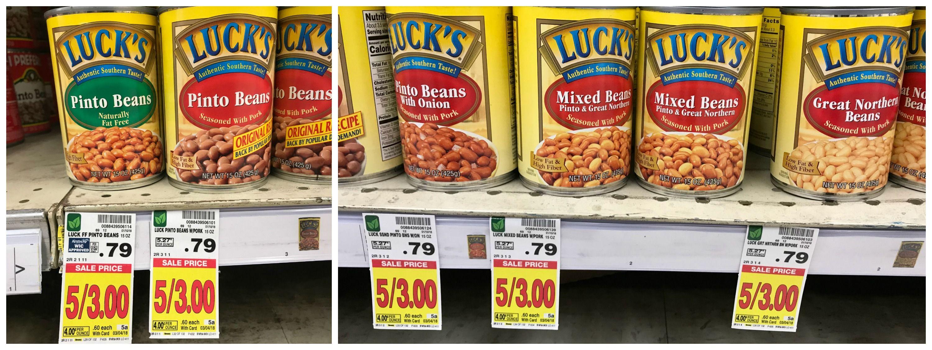 Lucks Beans Logo - Grab Luck's Canned Beans for as low as $0.10 each at Kroger