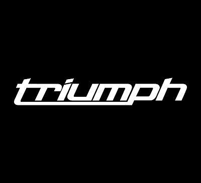 New Triumph Logo - X TRIUMPH Logo White Vinyl Logo Stickers, Graphics, Decals. bike