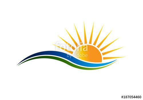 Sunshine Logo - Sunshine Logo in Waves Vector Illutration Stock image and royalty
