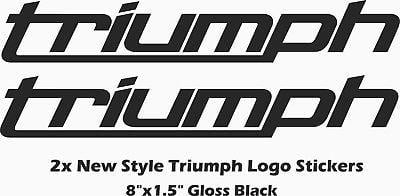 New Triumph Logo - TRIUMPH STICKERS 2X 8 Gloss Black Speed Street Triple Daytona New