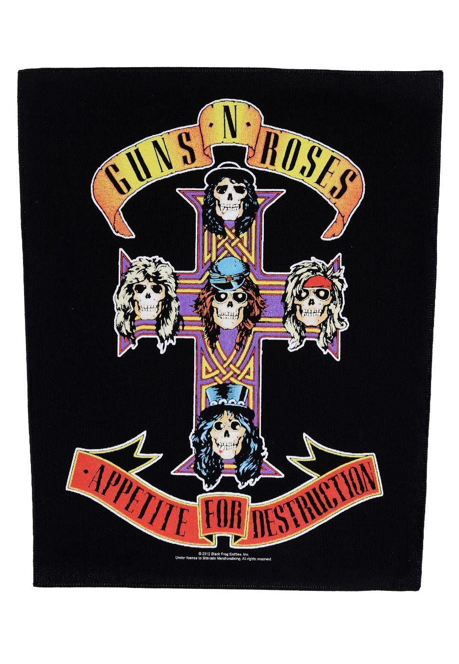 Guns and Roses Appetite for Destruction Logo - Guns N' Roses - Appetite For Destruction - Backpatch - Official Hard ...