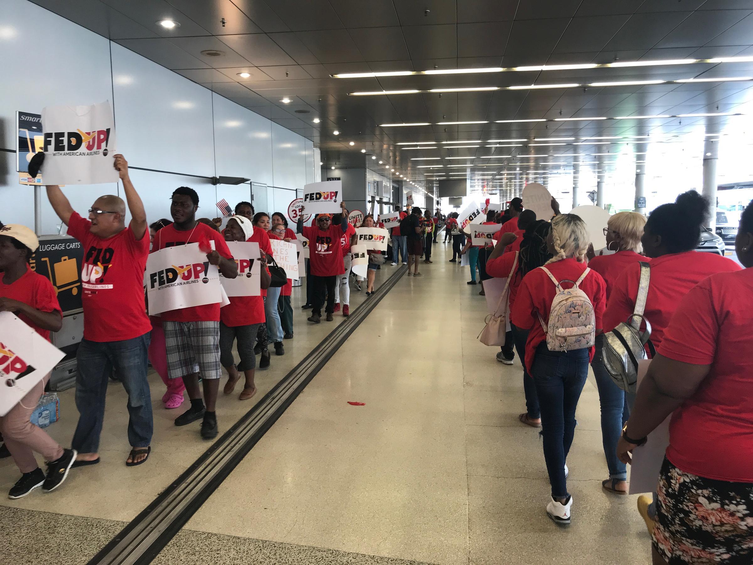 Miami International Airport Logo - Miami International Airport Workers Rally For Higher Wages | WLRN