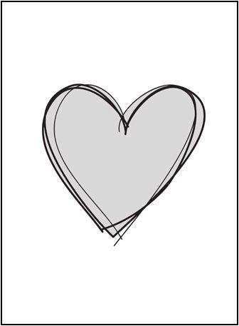 Black and White Heart Logo - Grey Heart
