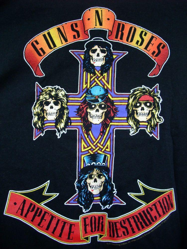 Guns and Roses Appetite for Destruction Logo - GUNS N' ROSES APPETITE FOR DESTRUCTION Slash logo men unisex T-Shirt ...