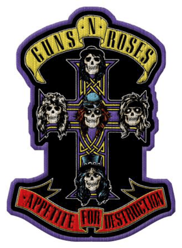 Guns and Roses Appetite for Destruction Logo - Sunrise Records. Guns 'N' Roses 'Appetite for Destruction' Patch