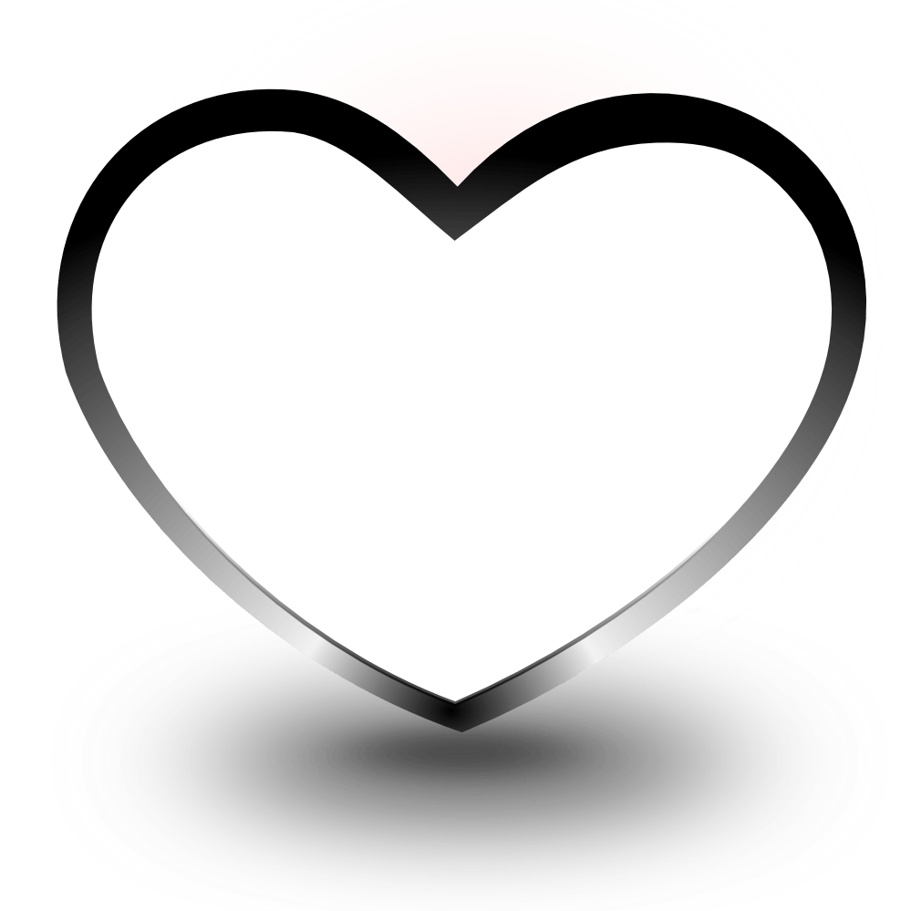 Black and White Heart Logo - Valentine White Heart Clipart