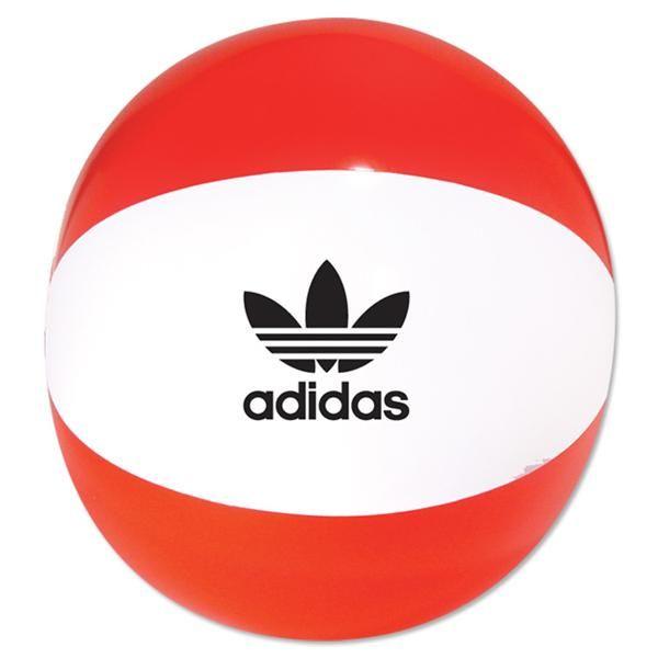 White Ball Red Hands Logo - Promotional Two Color Beach Balls