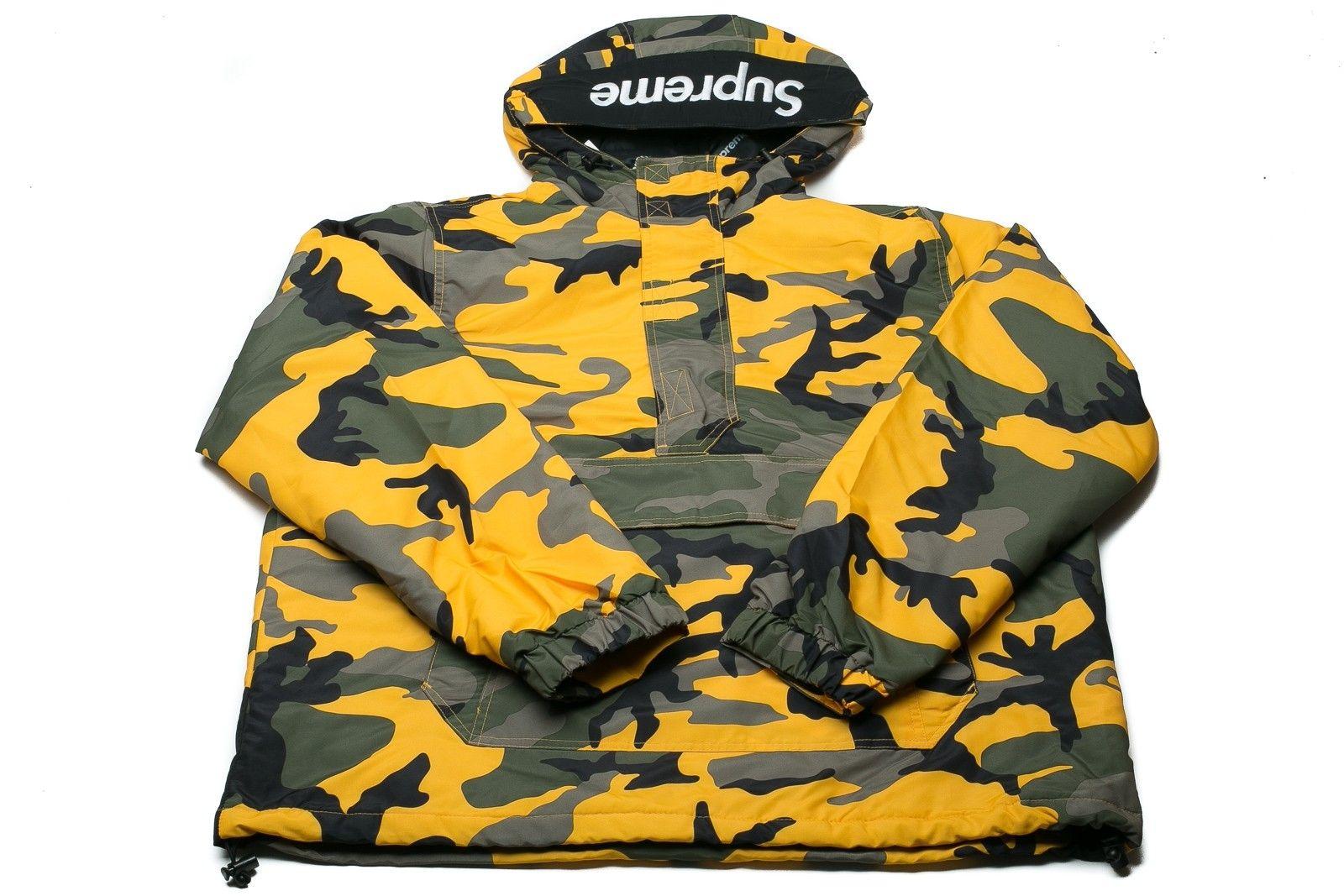 Yellow Supreme Camo Logo - supreme fw17 hooded logo half zip pullover