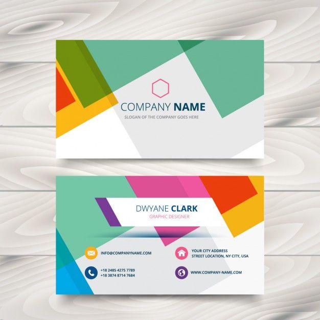 Colored Business Card Logo - Modern colorful business card Vector | Free Download
