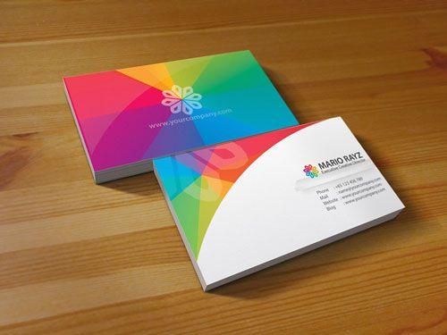 Colored Business Card Logo - Commendable Multicolored Business Cards