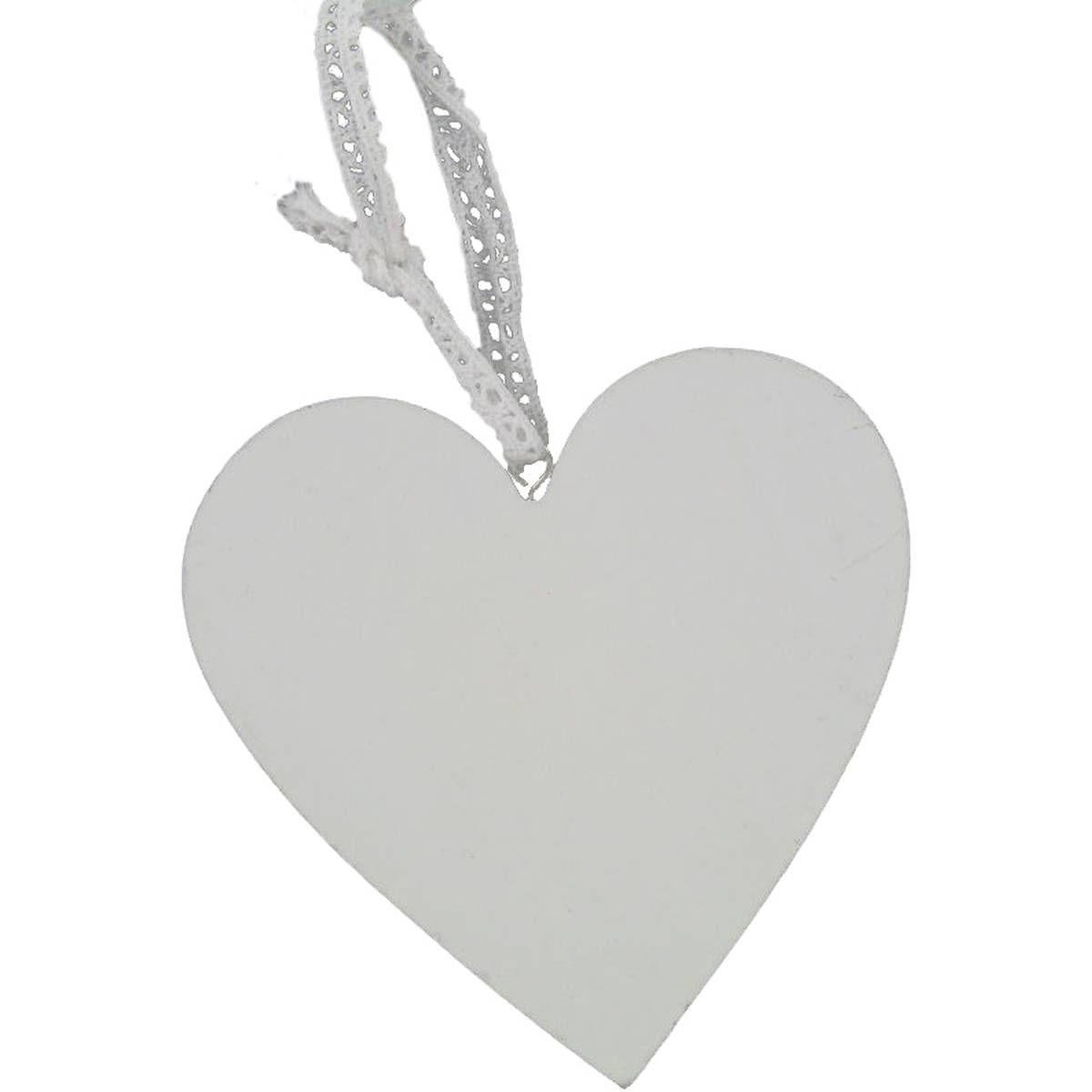 Black and White Heart Logo - White Wooden Heart Decoration 10Cm | Hobbycraft