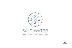 Nautical Logo - Salt Water Nautical Logo Template ~ Logo Templates ~ Creative Market