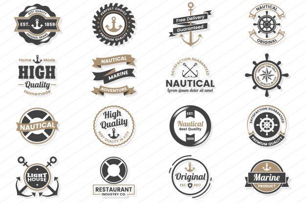 Nautical Logo - Nautical logo set Vector | Premium Download