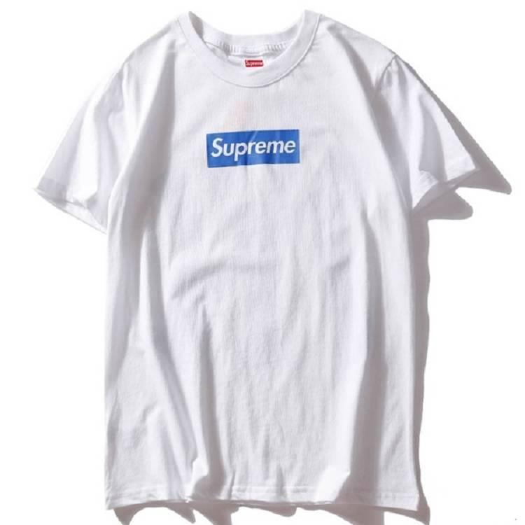 White and Blue Square Logo - Buy Best SUPREME Blue Square Logo NY White T-Shirt Online at Cheap ...