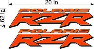 RZR Logo - Polaris Logo RZR / PAIR / 20 ORANGE Vinyl Vehicle ATV Graphic