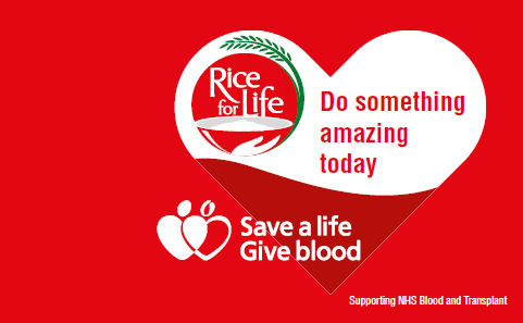 Donate Blood Save Life Logo - Laila's 'Rice for Life' Campaign - NHS Blood Donation