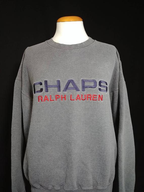 Chaps Logo - Vintage Chaps Ralph Lauren Big Logo Spell Out Embroidered | Etsy