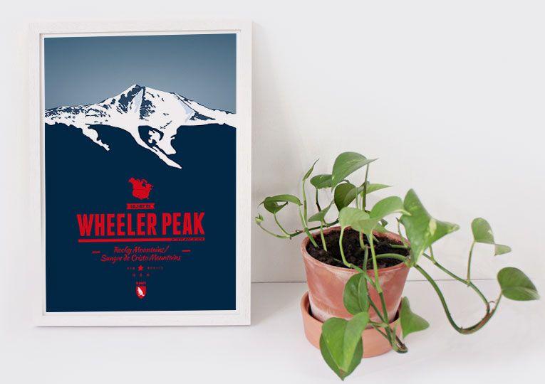 Nevada Mountain Logo - Wheeler Peak (Nevada) - Mountain Print - Marmota Maps