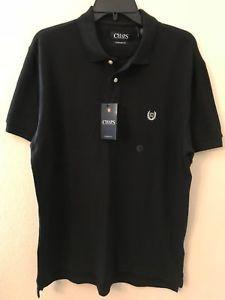 Chaps Clothing Logo - NWT Chaps Men's Logo Large Black Custom Fit Collared Polo Shirt $45