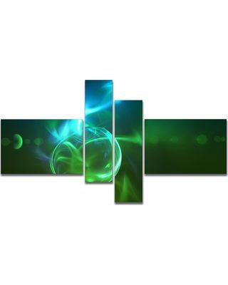 4 Green Circles Logo - Amazing Winter Deal: Glowing Green Circles, Abstract Canvas art