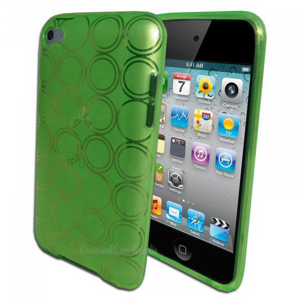 4 Green Circles Logo - Green Circle Gel Case for iPod Touch 4 4th GEN 4G Soft Silicone Cover