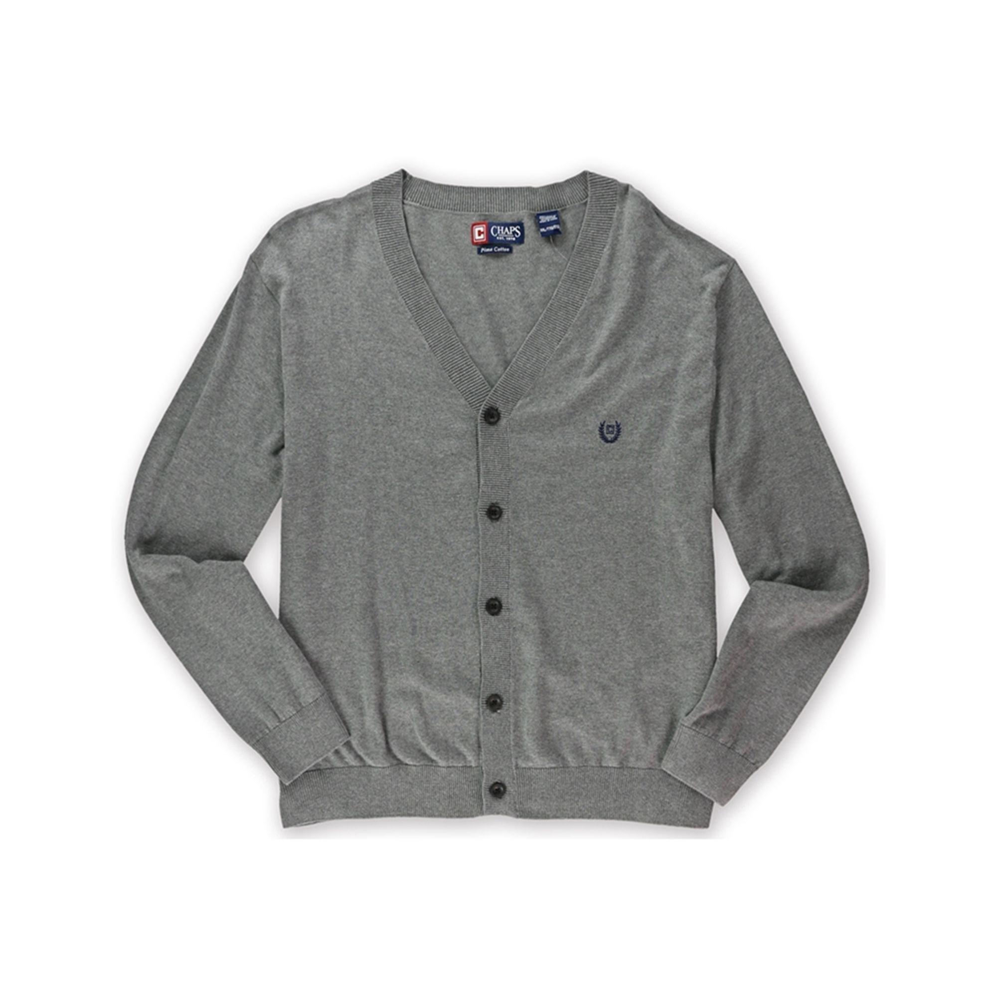 Chaps Clothing Logo - Chaps Mens Pima Cotton Logo Cardigan Sweater