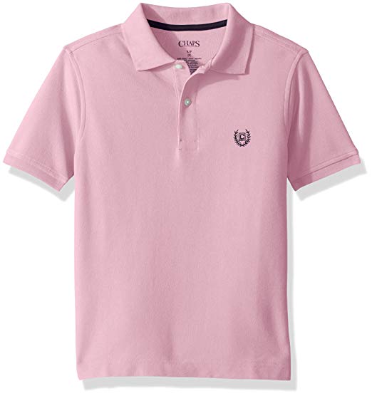 Chaps Clothing Logo - Chaps Boys' Short Sleeve Solid Polo with Stretch: Clothing