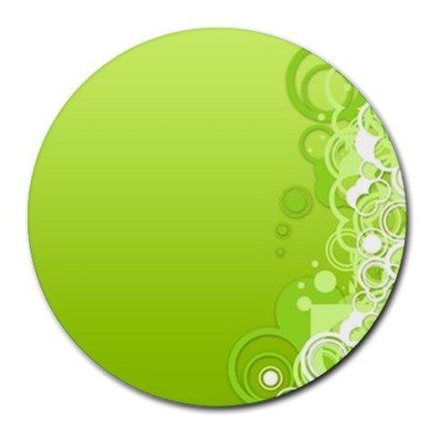 4 Green Circles Logo - Abstract Green Circles 60s Hippy Indie Round Mousepad ...
