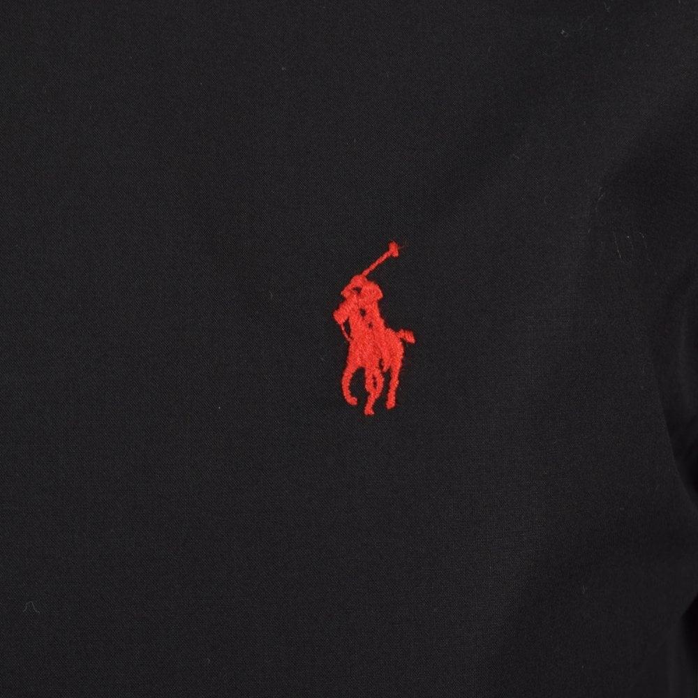 Red Polo Logo - POLO RALPH LAUREN Polo Ralph Lauren Black Red Slim Fit Long Sleeve