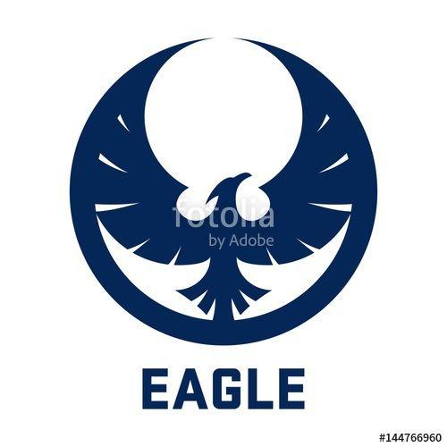 Eagle in Circle Logo - Eagle Logo, Eagle Wing Logo, Eagle Fly Logo, Circle Eagle Design