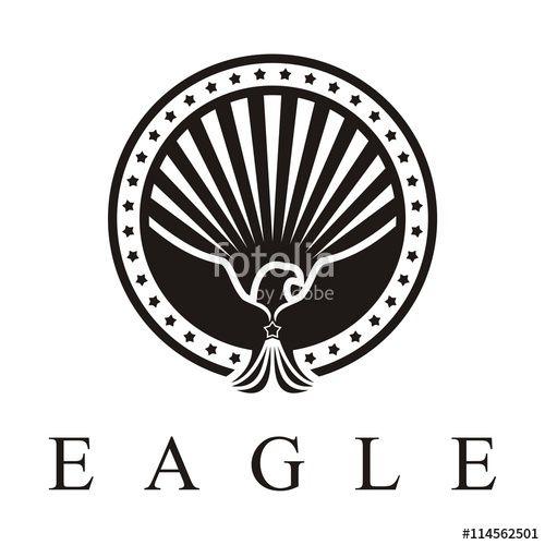 Eagle in Circle Logo - Eagle Logo, Eagle Wings Logo, Eagle Circle Logo was surrounded stars