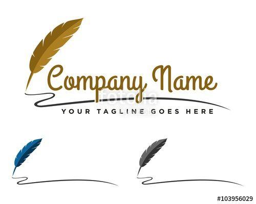 Quill Pen Logo - Feather Pen Logo 3 Stock Image And Royalty Free Vector Files