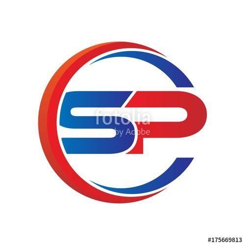 Red Sp Logo - sp logo vector modern initial swoosh circle blue and red