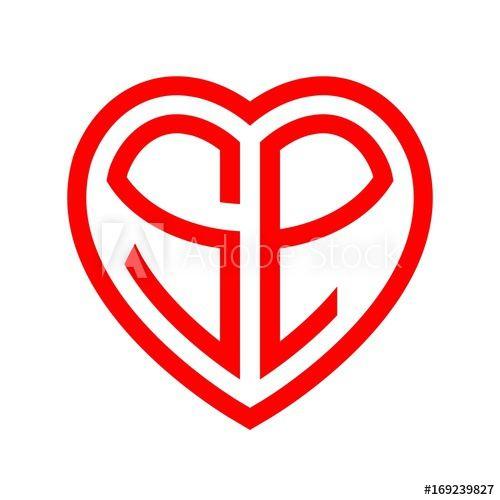Red Sp Logo - initial letters logo sp red monogram heart love shape - Buy this ...