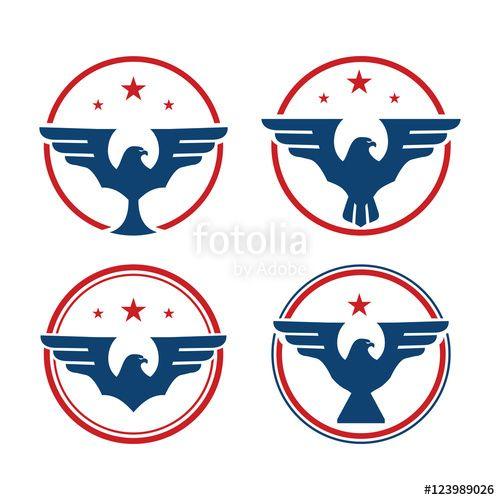 Eagle Circle Logo - Circle Eagle Falcon Hawk Wings Star Emblem Logo Collection