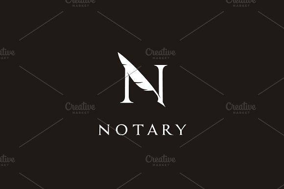 Notary Logo - Initial N & Quill Pen Notary Logo ~ Logo Templates ~ Creative Market