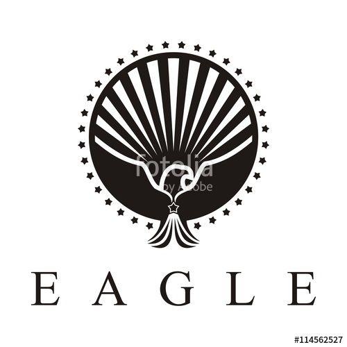 Eagle Circle Logo - Eagle Logo, Eagle Wings Logo, Eagle Circle Logo was surrounded stars ...