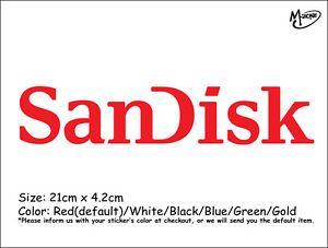 SanDisk Logo - SanDisk Logo Wall Stickers 21cm Reflective Decal IT Business Signs ...