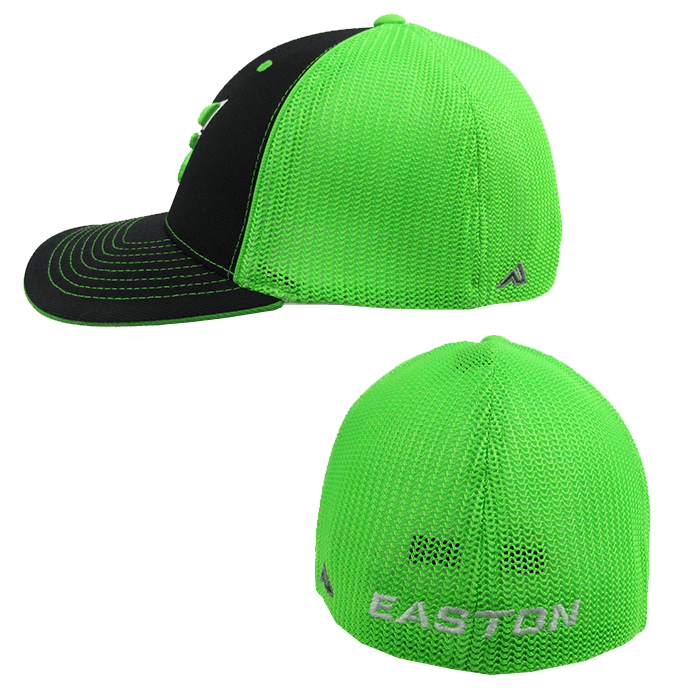 Black Easton Baseball Logo - Easton Hat By Pacific (404M) Black Neon Green Black White Neon Green