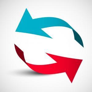 Red and Blue Arrows Pointing Down Logo - Photostock Vector Vector Illustration Of Bright D Arrows Arrow Icons ...