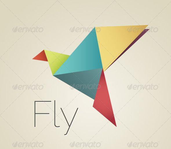 Origami Bird Logo - Animal Logos. Origami, Origami bird, Birds