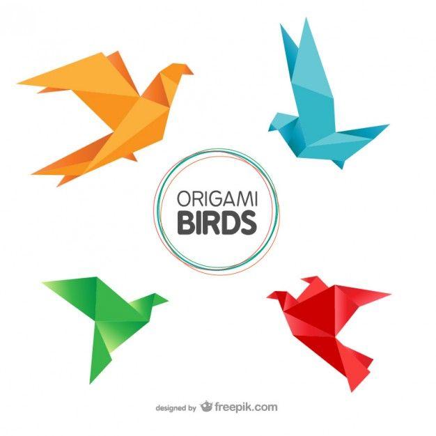 Origami Bird Logo - Origami birds pack Vector
