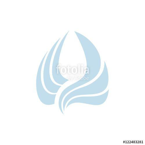 Air Element Logo - Isolated abstract blue color bird element logo. Spreading wings with ...