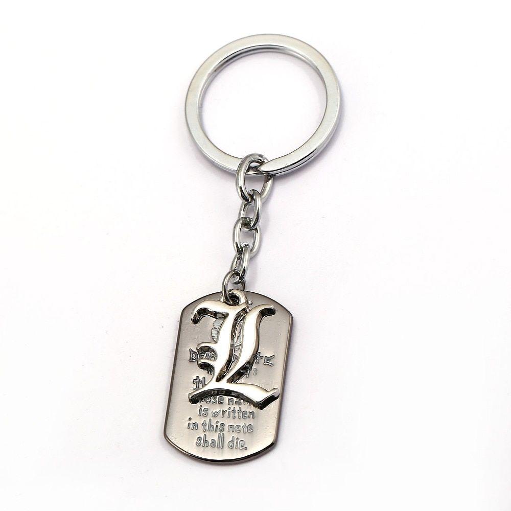 Double L Logo - New Anime Death Note Keychain Double L Cross Logo Dog Tag Key Cain