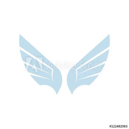 Air Element Logo - Isolated abstract blue color bird element logo. Spreading wings