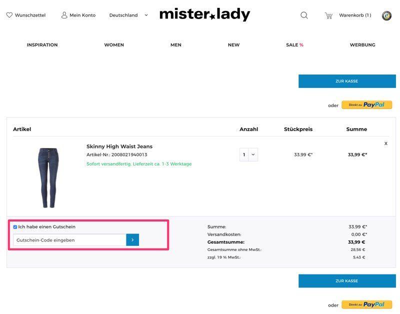 Mister Lady Logo - Mister-lady Gutscheine Februar 2019 | 10% + 70% Rabatt einlösen