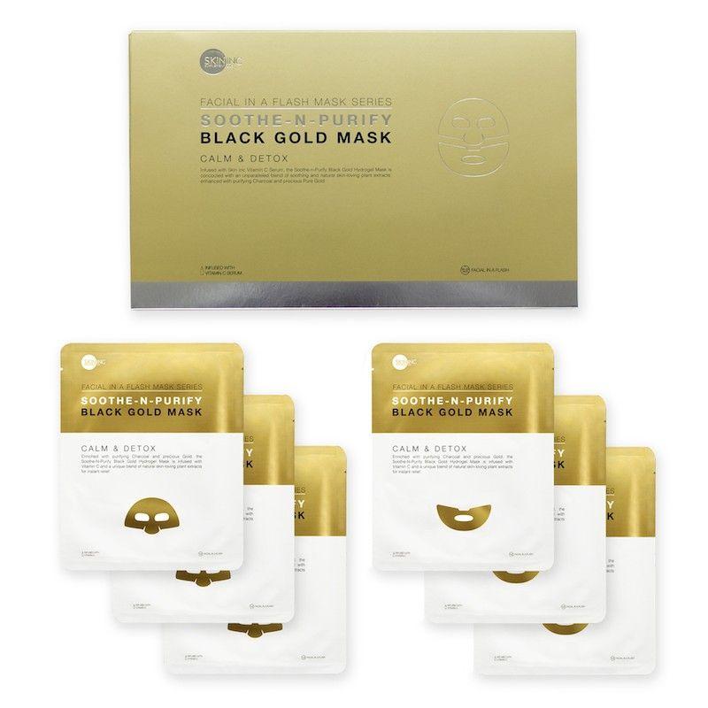 Skin Inc Logo - Facial In-A-Flash Soothe-n-Purify Black Gold Mask (Pack of 3) - Skin ...