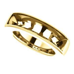 Yellow Square with Channel Logo - 14K Yellow 6mm Square Men's Channel Set Band Mounting
