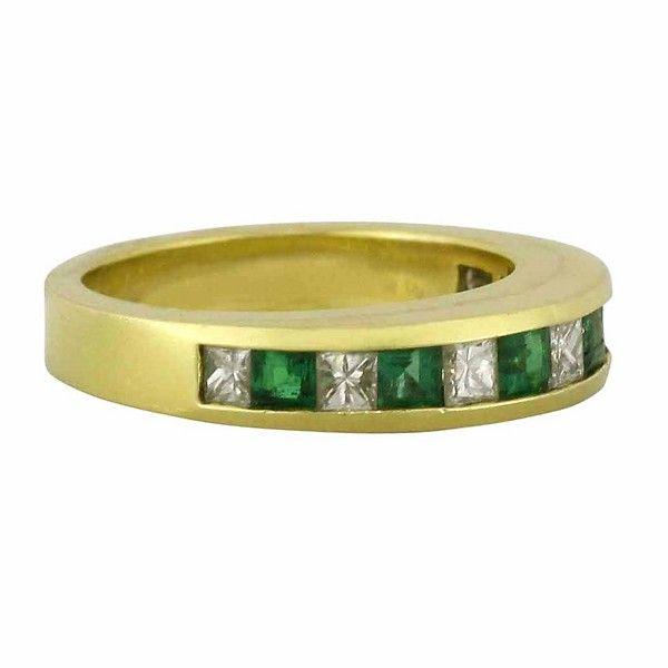 Yellow Square with Channel Logo - Burdeen's Jewelry - 18k Yellow Gold Square Emeralds & Princess-Cut ...