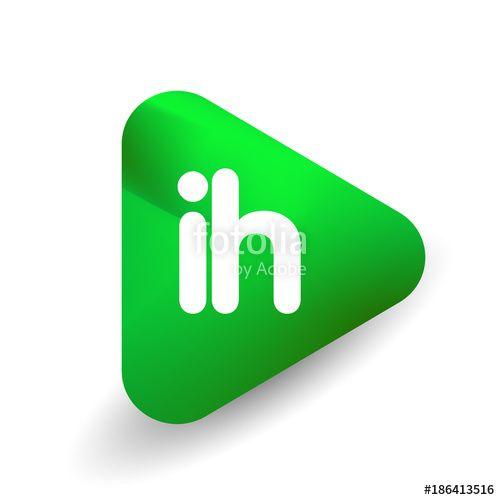 IH Logo - Letter IH logo in triangle shape and colorful background, letter